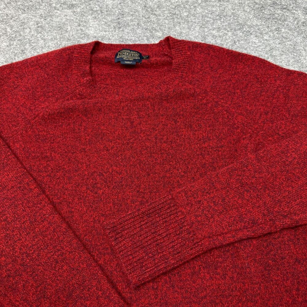Pendleton Sweater Womens Petite XL Red 100% Lambs Wool Teacher Minimalist